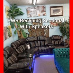 ✨ Power Reclining Sectional With Speakers 