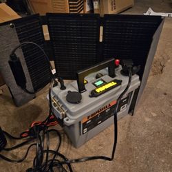 Frabill 12v10ah 120w Portable Battery With 45w Solar Panel