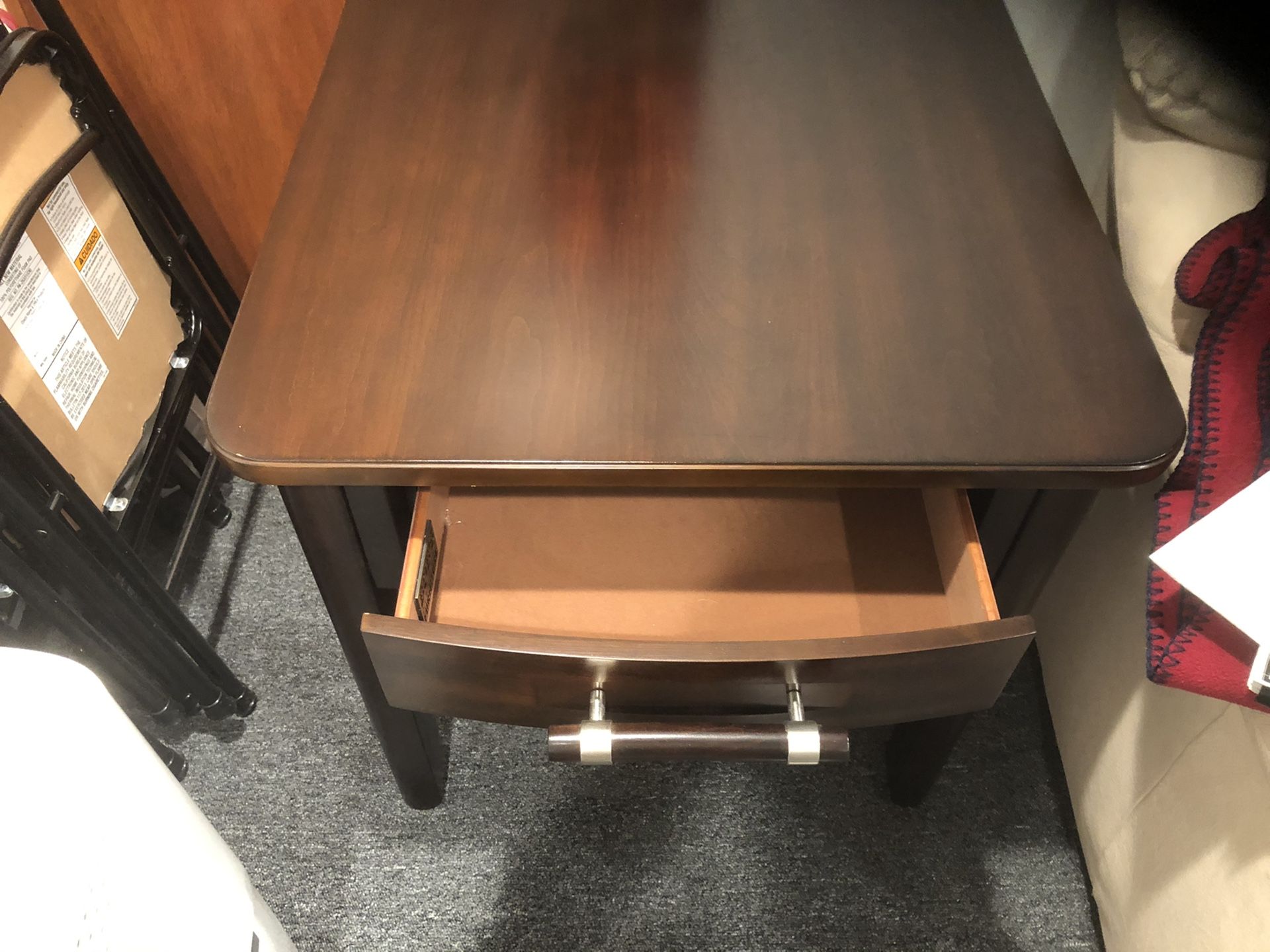 2 basket weave end tables