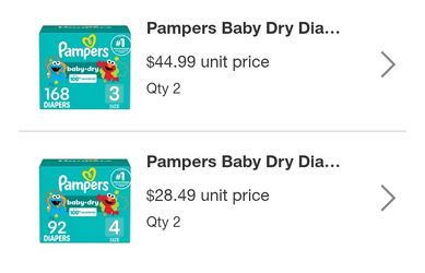 Pampers Size 3 And Size 4