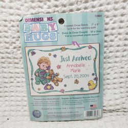 Dimensions Baby Hugs 72964 Someone New Birth Record Counted Cross Stitch Kit  7" X 5" .