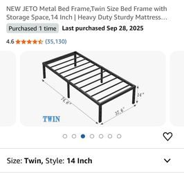 Twin bed frame