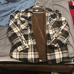 Brown And White Checked Winter Jacket