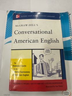 This book is McGraw-Hill's Conversational American English, a guide for learning common English idioms and phrases.