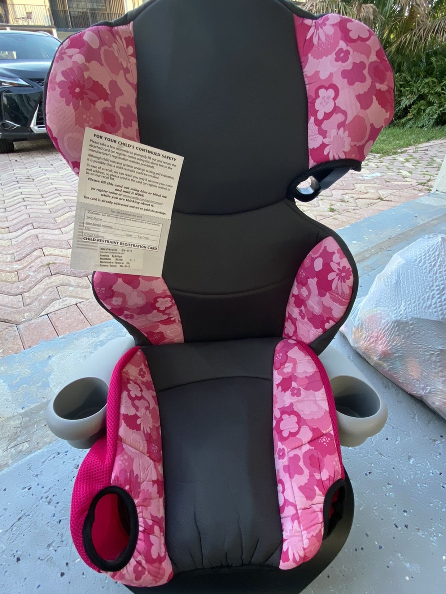 Free Booster Seat Pink Flowers