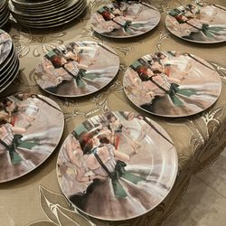 12 Piece Edgar Degas Ballerina Plate Collection 