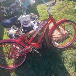 RED GREENLINE BEACH CRUISER SMALL STEEL  SINGLE SPD BIKE 