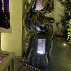 Outdoor Alpine Tree Fountain With LED Lights