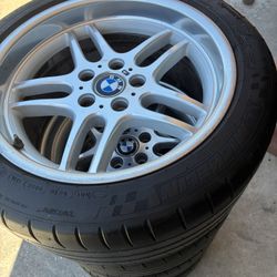 Rims 18 PARALLEL GENUINE Staggered OEM BMW 5x120 rines With SENSORS TOO $950 For All 4 TIRES MICHELIN PILOT SUPER SPORT 
