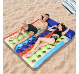 Pool Floats Adult,Oversized Inflatable Pool Rafts Lake Floats Water Lounger with Headrest 42-Cooling Holes