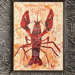 Framed Limited Signed /Numbered Lobster Print