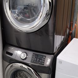 Samsung Front Load Washer And Stackable Gas Dryer Set 