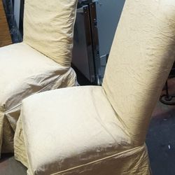 Two Covered Chairs And Cool Ottoman / Storage 