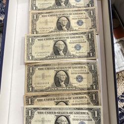 six one-dollar bills 1957