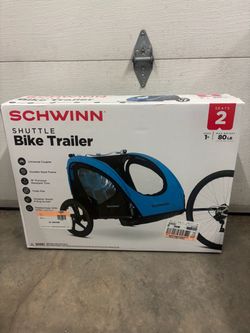 New Schwinn Shuttle Foldable Bike Trailer for 2 Passengers Blue