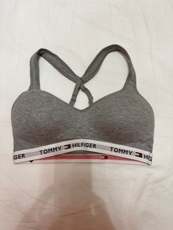 Tommy Hilfiger Gray Logo Racerback Sports Bra