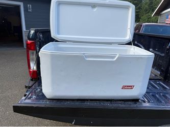 Large white Coleman cooler