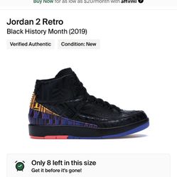 Jordan Retro 2 BHM Ds Size 10.5 Brand New Nike