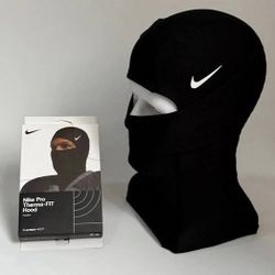 Nike Pro Therma-FIT Hood Black Balaclava One Size Breathable Unisex Polyester