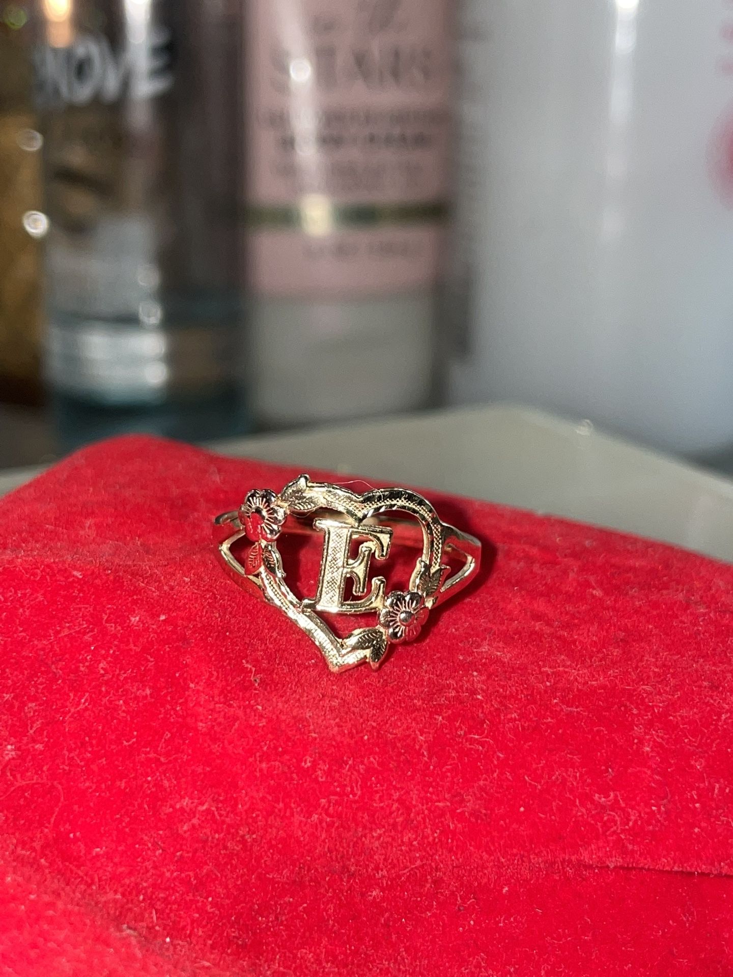 Gold 10k Ring size 8 1/2 Letter E