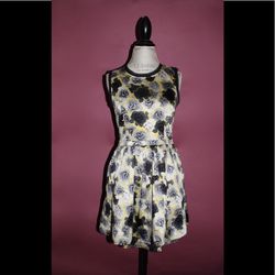 Juicy Couture Yellow Diamond Graphic Rose Dress