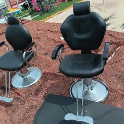 2 Barber Chairs And 1 Matt
