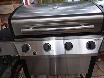 Thermos 4-Burner Stainless Steel Gas Grill + 2 Propane Tanks Included