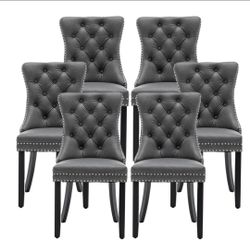 Leather Dining Chairs Set Of 6