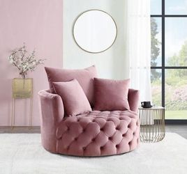 Swivel Accent Chair ZUNYAS Pink Velvet, New Especial price 