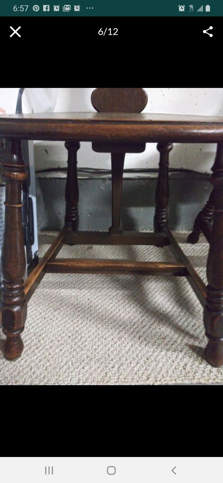 See 12 PICs! Rare Antique Tavern Butterfly Drop Leaf Pub Dining Table w/ 4 Original Chairs & Dovetail Drawer!100s MORE $5 &up ⬇