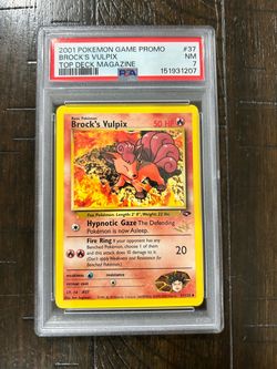 Brocks Vulpix 37/132 Pokémon Game Promo Top Deck Magazine WIZARD STAMP 🥇🚾