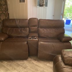 Leather Recliner Sofa