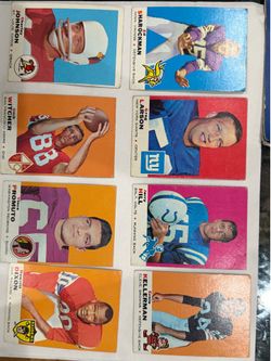1960s Topps NFL Football Cards Lot of 8