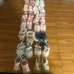 Title: Ultimate Baby Girl Footwear Lot - Sandals, Sneakers, & Slippers