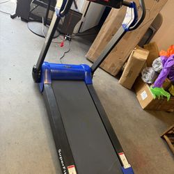 Folding Treadmill, Smart APP Control Running Machine, LED Monitor & Adjustable Device Holder, Portable Treadmill , Navy