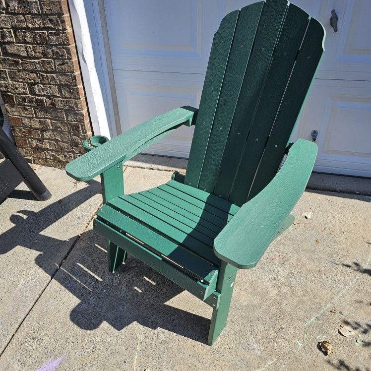 DUROGREEN Icon Forest Green Non-Folding Plastic Adirondack Chair