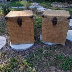 WICKER STORAGE CHEST/END TABLES