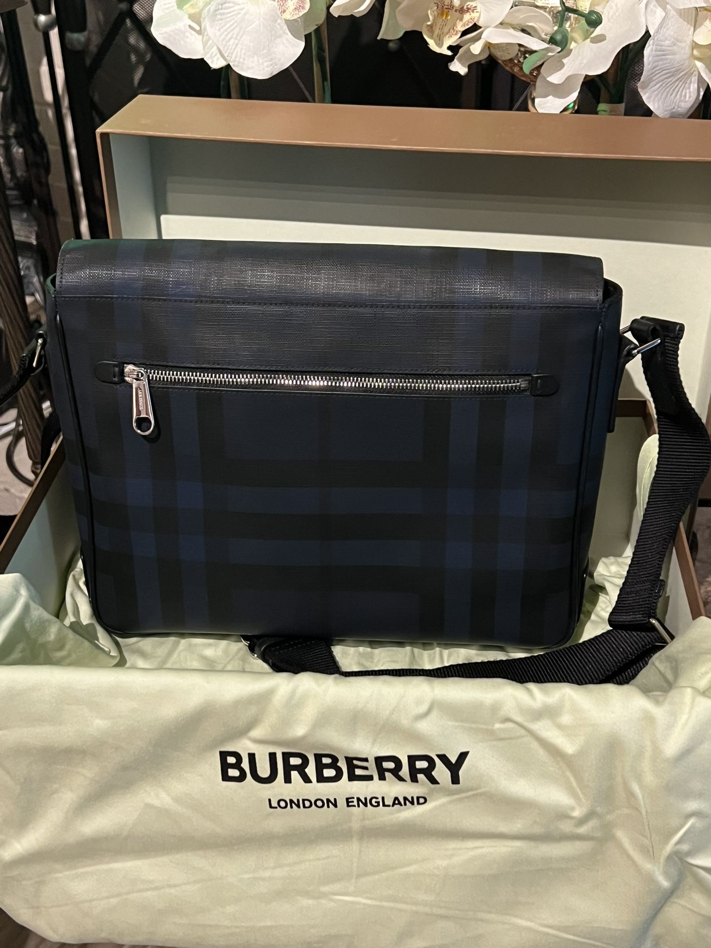 Burberry Satchel London Checkered Leather