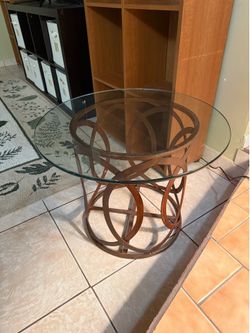 Moving Sale - Metal and Glass Side Table