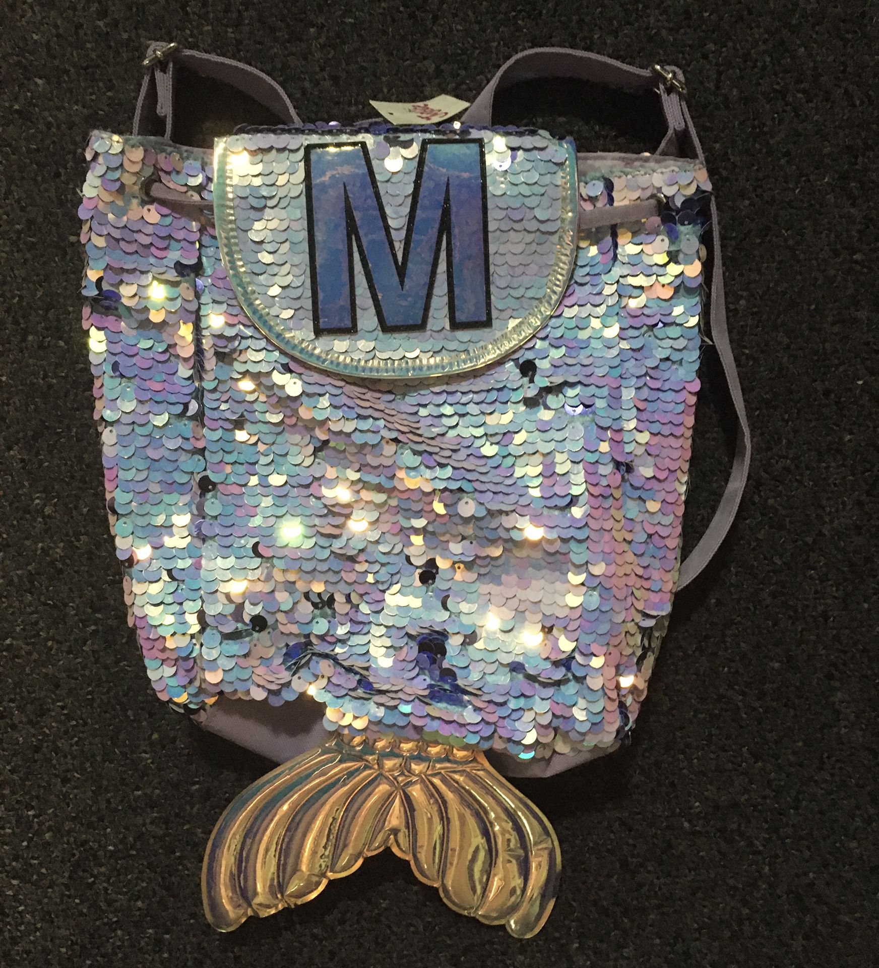New Justice Sparkly Medium size mermaid tail backpack 
