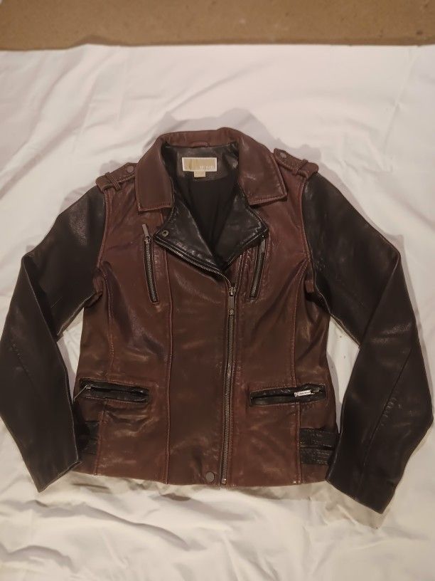 Michael Kors Women's Leather Biker Jacket