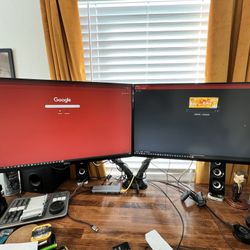 Dual Dell Gaming Monitors (arms included)