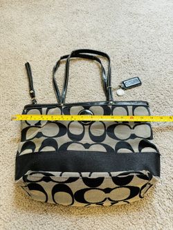 Classic COACH Logo vintage CANVAS & LEATHER TOTE BAG PURSE