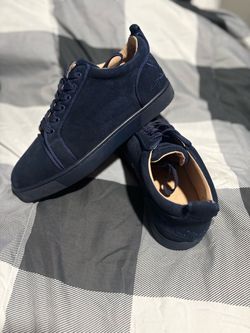 Navy Blue Suede Low-Christian Louboutin Size 9.5