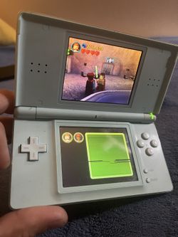 Nintendo DS Lite White-Turquoise — Working, 2 Games Included