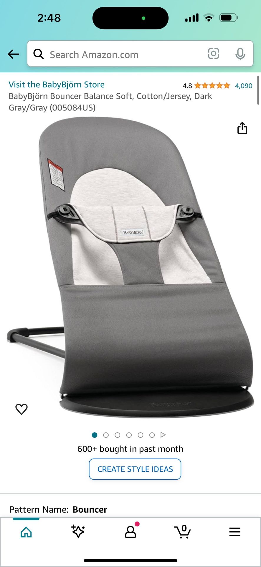 NEW Baby Bjorn Bouncer Jersey Gray Portable 