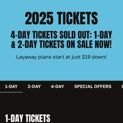 Lollapaluza : Two tickets for the 4 day pass GA