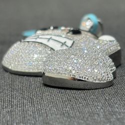 NEW Middle Finger Emoji Pendant Moissanite SS 7.23C.T VS.D Color