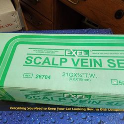 Exel Scalp Vein 21G x 3/4 TW Butterfly Collection Set  50/box, New