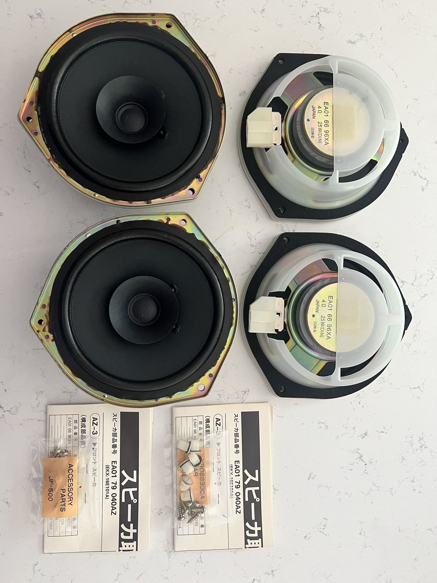 Four (4) six-inch (6") full/extended range 4-ohm speakers EKX16E101A